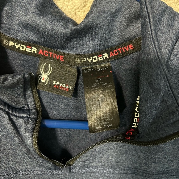 Spyder Active Blue Quarter-Zip Top - Picture 3 of 7